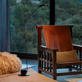 Dynamo Adjustable Arm LED Floor Lamp with Rotating Metal Diffuser and Cylindrical Base Standing Light