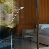 Dynamo Adjustable Arm LED Floor Lamp with Rotating Metal Diffuser and Cylindrical Base Standing Light