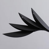 Modern Double Leaf Metal Table Lamp with Botanical Design in Black Finish for Office and Bedroom