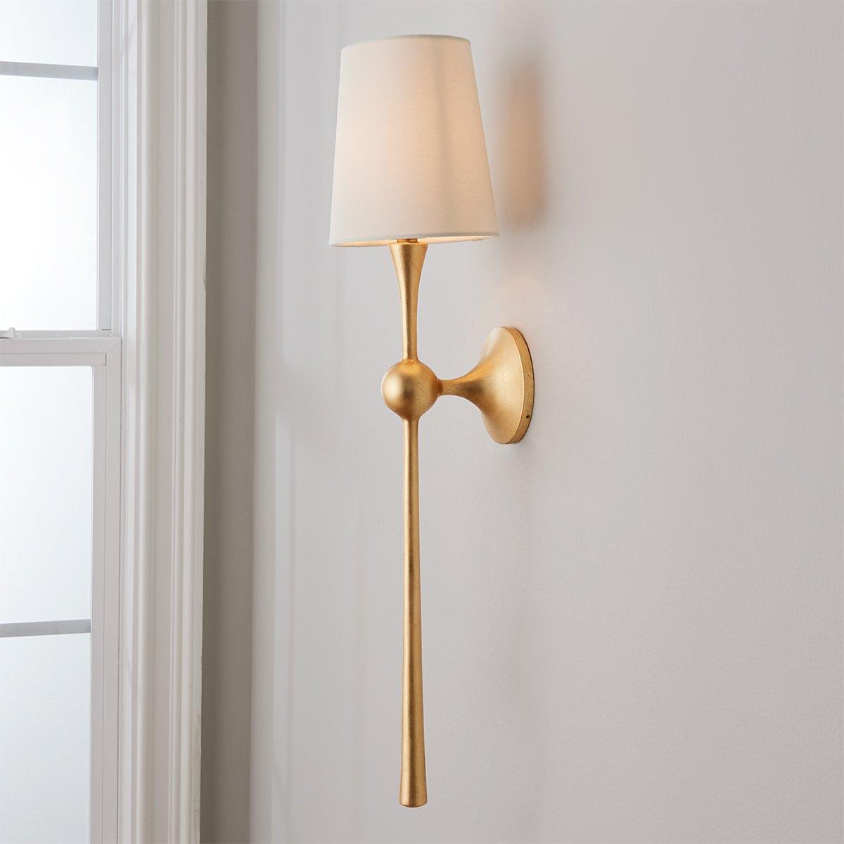 trumpet-style-dover-tail-wall-sconce-with-fabric-shade-for-living-room
