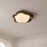 Dreamscape Walnut Wood LED Ceiling Light for Kids Room Cloud Heart Star Shapes