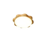 Modern Rubberwood Drum Flush Mount Ceiling Light for Minimalist Living Spaces