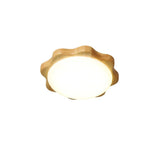 Modern Rubberwood Drum Flush Mount Ceiling Light for Minimalist Living Spaces