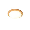 Modern Rubberwood Drum Flush Mount Ceiling Light for Minimalist Living Spaces