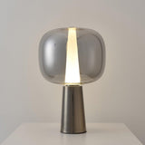 Modern Dusk Dawn LED Reading Table Lamp with Geometric Conic Base for Bedside Decor