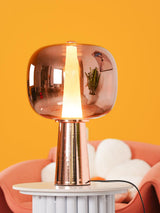Modern Dusk Dawn LED Reading Table Lamp with Geometric Conic Base for Bedside Decor