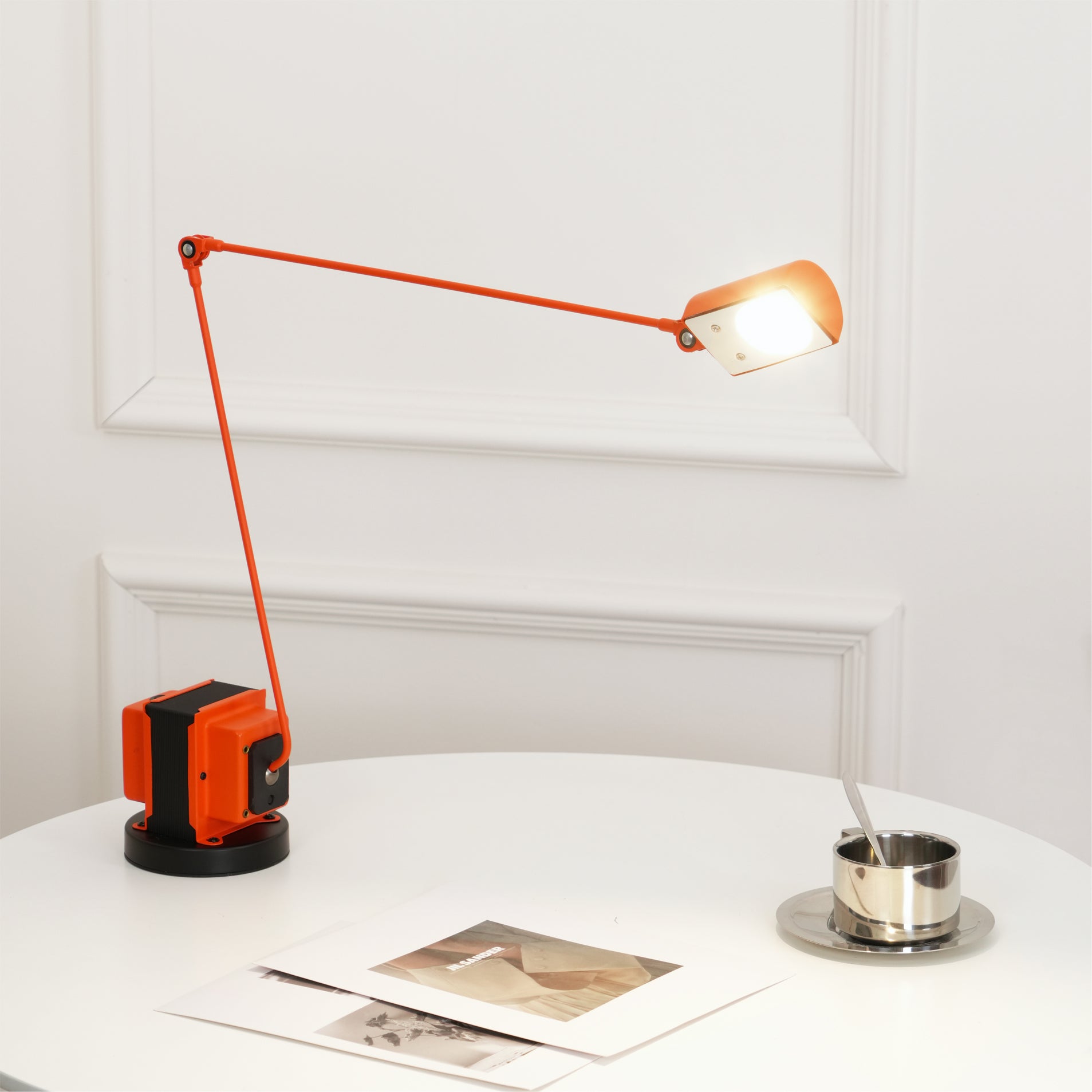 Dynamo Minimalist Adjustable LED Table Lamp Rotating Metal Desk Light for Modern Bedroom Office