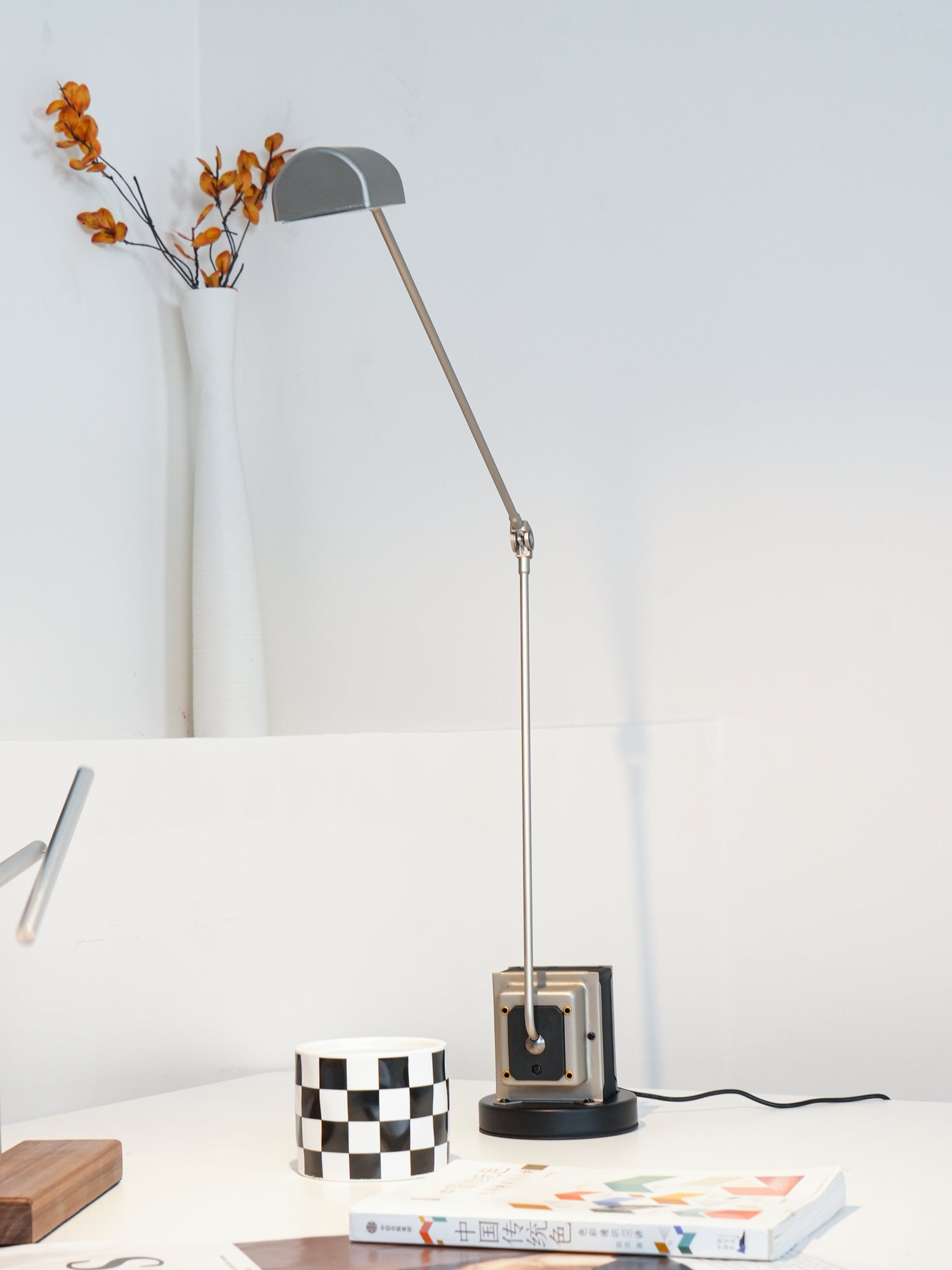 Dynamo Minimalist Adjustable LED Table Lamp Rotating Metal Desk Light for Modern Bedroom Office