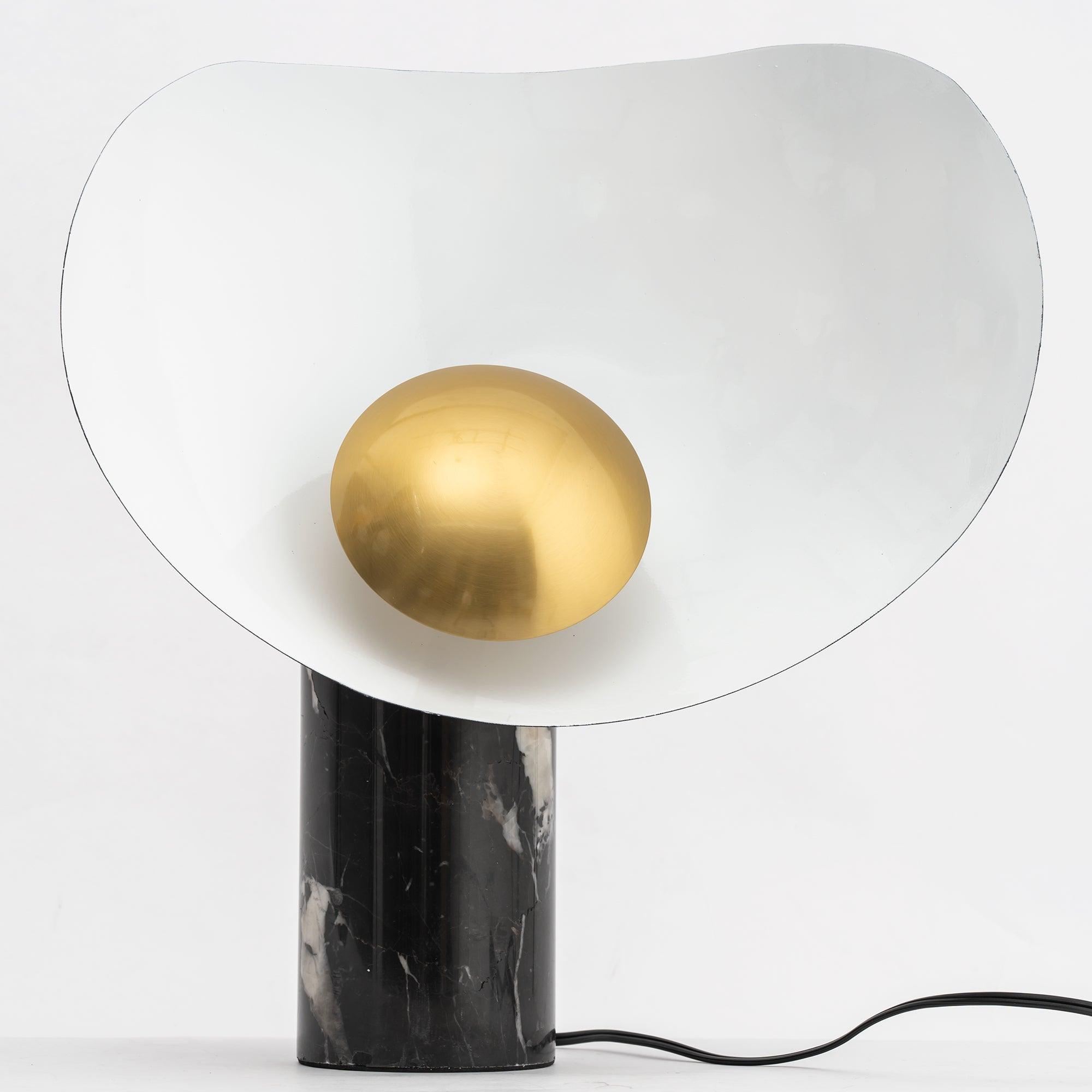 Elegant Modern Marble and Metal Sculptural Table Lamp for Reading