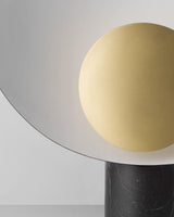 Elegant Modern Marble and Metal Sculptural Table Lamp for Reading