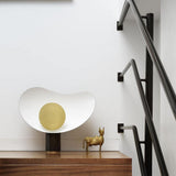 Elegant Modern Marble and Metal Sculptural Table Lamp for Reading
