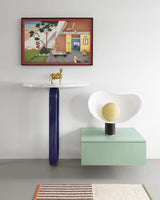 Elegant Modern Marble and Metal Sculptural Table Lamp for Reading