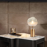 Modern Gold Metal Table Lamp with White Glass Sphere Shade for Bedside and Desk Lighting