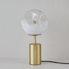 Modern Gold Metal Table Lamp with White Glass Sphere Shade for Bedside and Desk Lighting