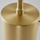 Modern Gold Metal Table Lamp with White Glass Sphere Shade for Bedside and Desk Lighting