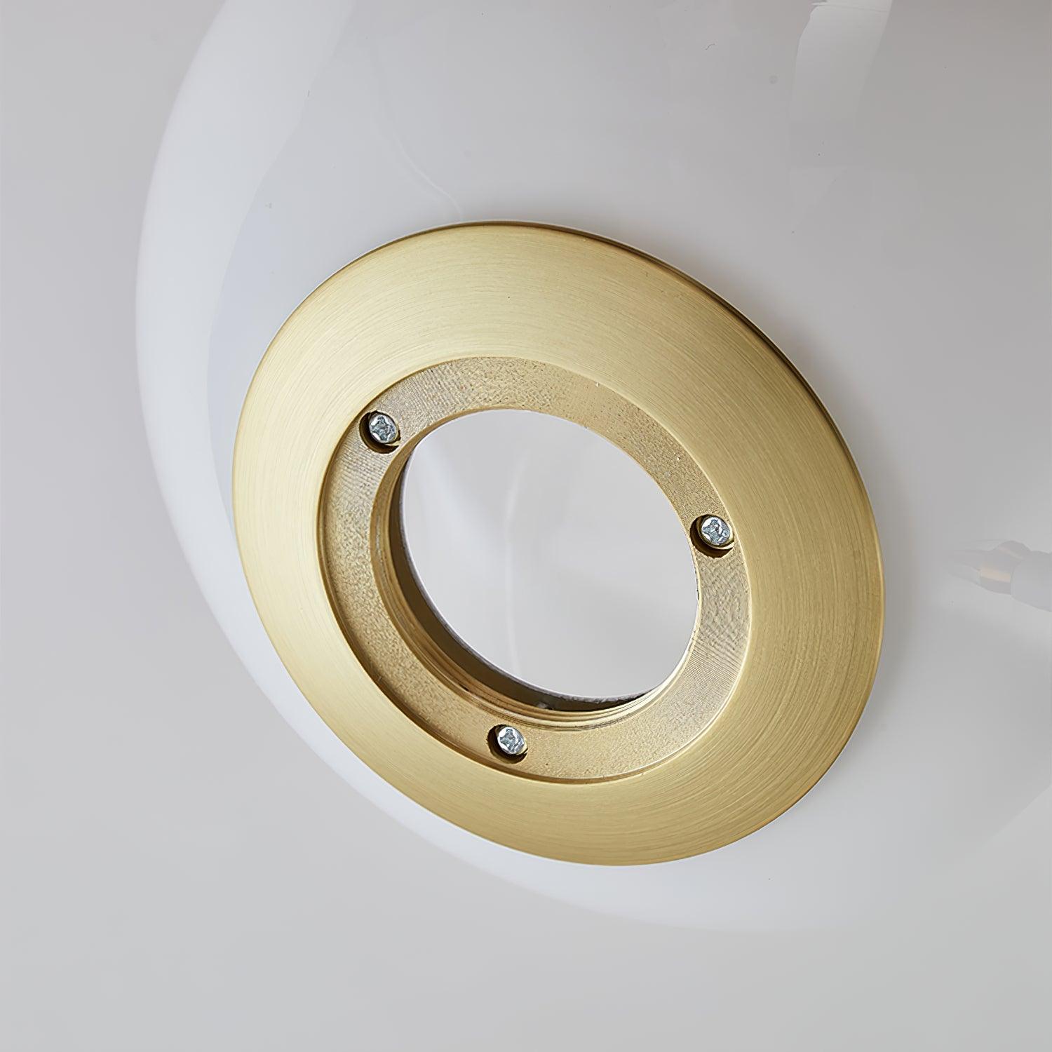 Modern Gold Metal Table Lamp with White Glass Sphere Shade for Bedside and Desk Lighting
