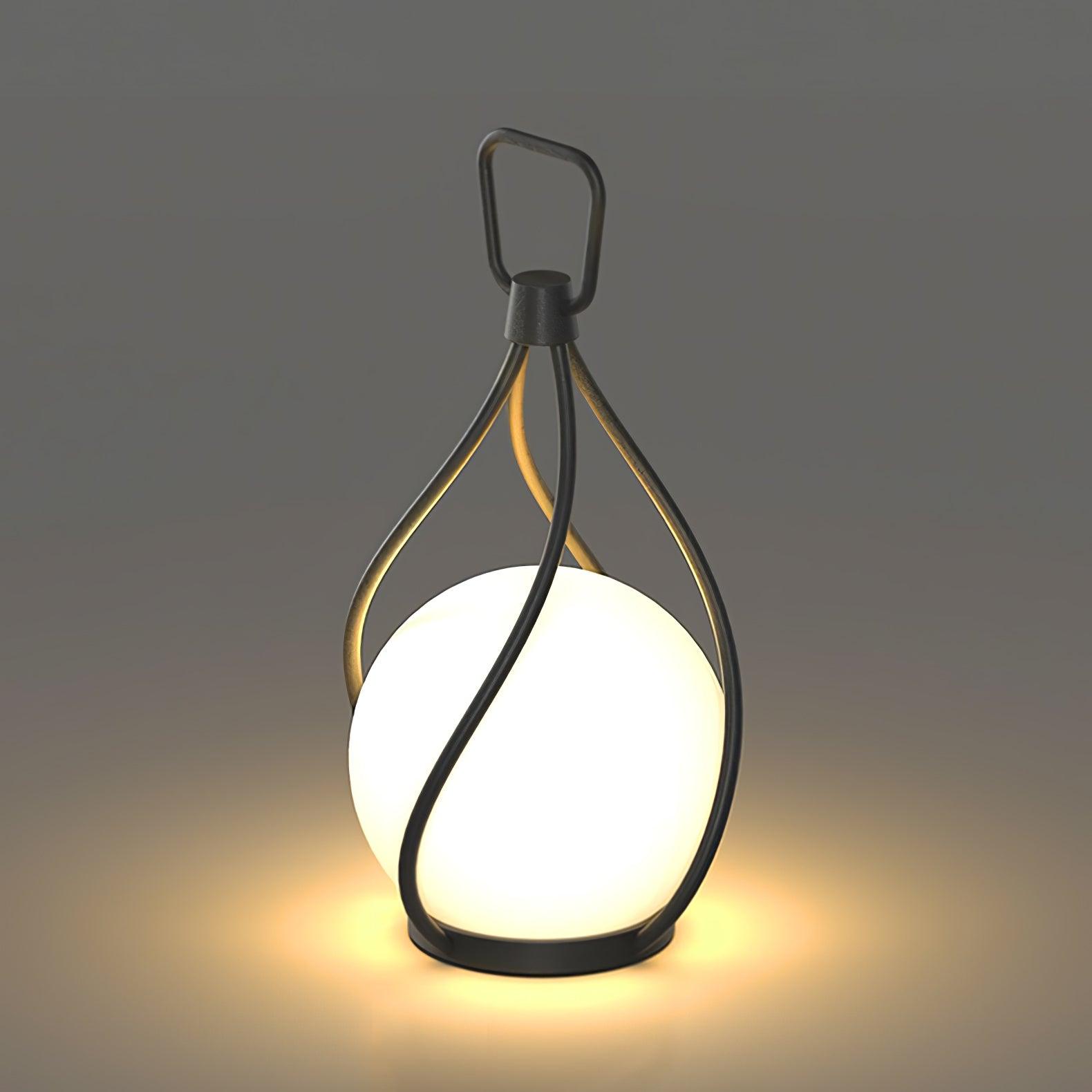 Modern Rechargeable LED Orb Lantern Portable Stainless Steel Table Lamp for Indoor Outdoor Use