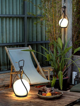 Modern Rechargeable LED Orb Lantern Portable Stainless Steel Table Lamp for Indoor Outdoor Use