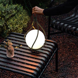 Modern Rechargeable LED Orb Lantern Portable Stainless Steel Table Lamp for Indoor Outdoor Use