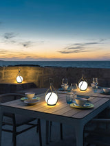Modern Rechargeable LED Orb Lantern Portable Stainless Steel Table Lamp for Indoor Outdoor Use