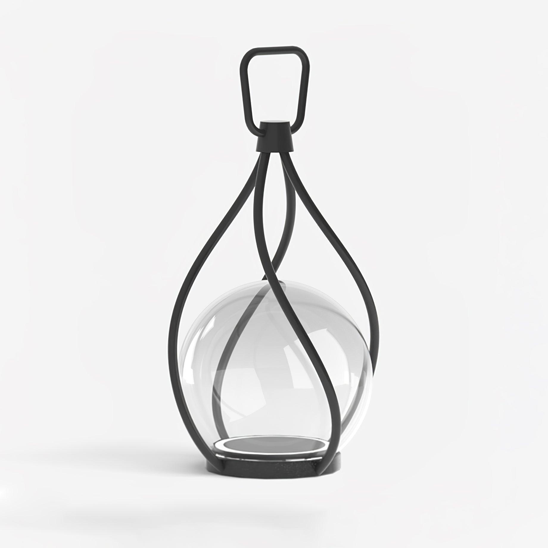 Modern Rechargeable LED Orb Lantern Portable Stainless Steel Table Lamp for Indoor Outdoor Use