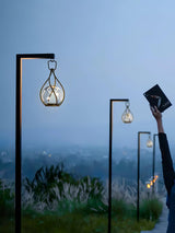 Modern Rechargeable LED Orb Lantern Portable Stainless Steel Table Lamp for Indoor Outdoor Use