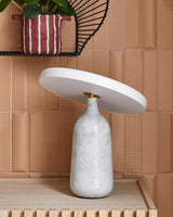 Eddy Modern Marble Base Table Lamp with Adjustable Steel Shade and Integrated LED