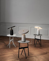 Eddy Modern Marble Base Table Lamp with Adjustable Steel Shade and Integrated LED