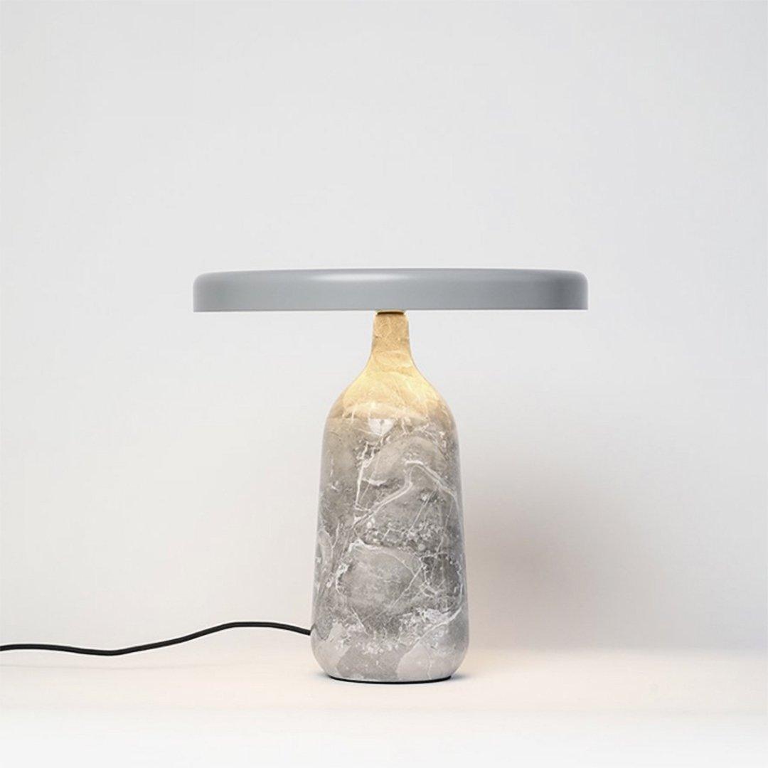 Eddy Modern Marble Base Table Lamp with Adjustable Steel Shade and Integrated LED
