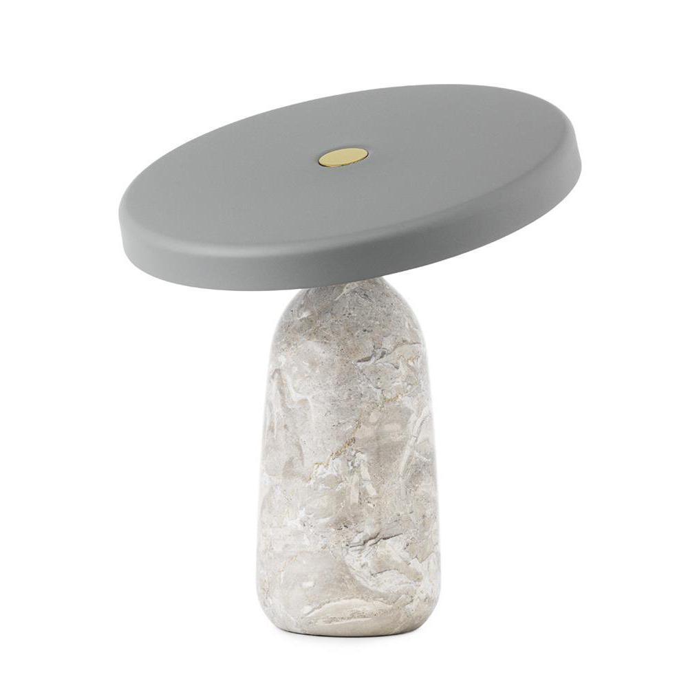 Eddy Modern Marble Base Table Lamp with Adjustable Steel Shade and Integrated LED