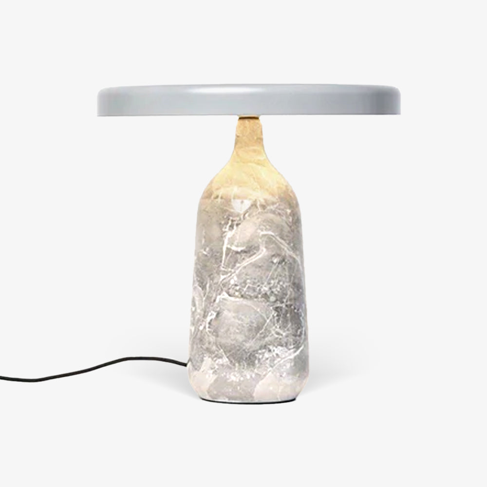 Eddy Modern Marble Base Table Lamp with Adjustable Steel Shade and Integrated LED