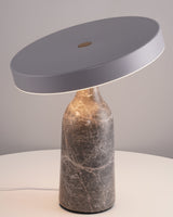 Eddy Modern Marble Base Table Lamp with Adjustable Steel Shade and Integrated LED