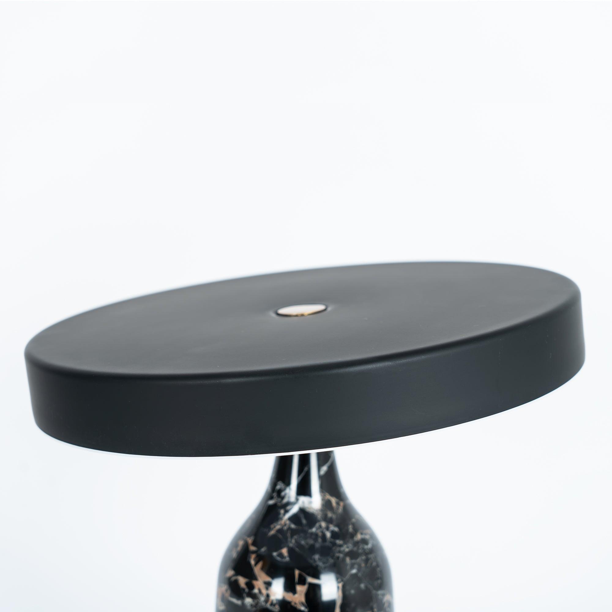 Eddy Modern Marble Base Table Lamp with Adjustable Steel Shade and Integrated LED