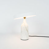 Eddy Modern Marble Base Table Lamp with Adjustable Steel Shade and Integrated LED