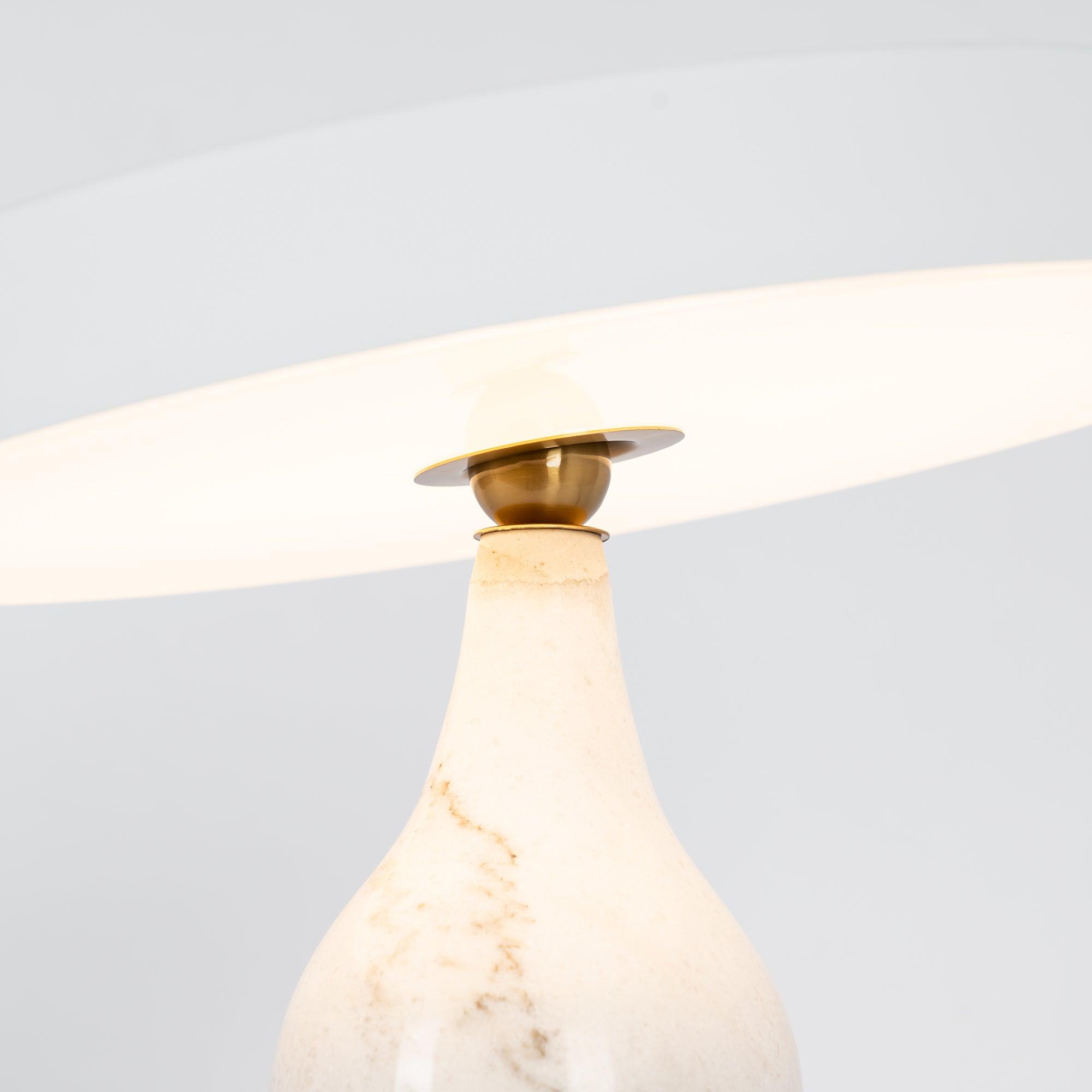 Eddy Modern Marble Base Table Lamp with Adjustable Steel Shade and Integrated LED