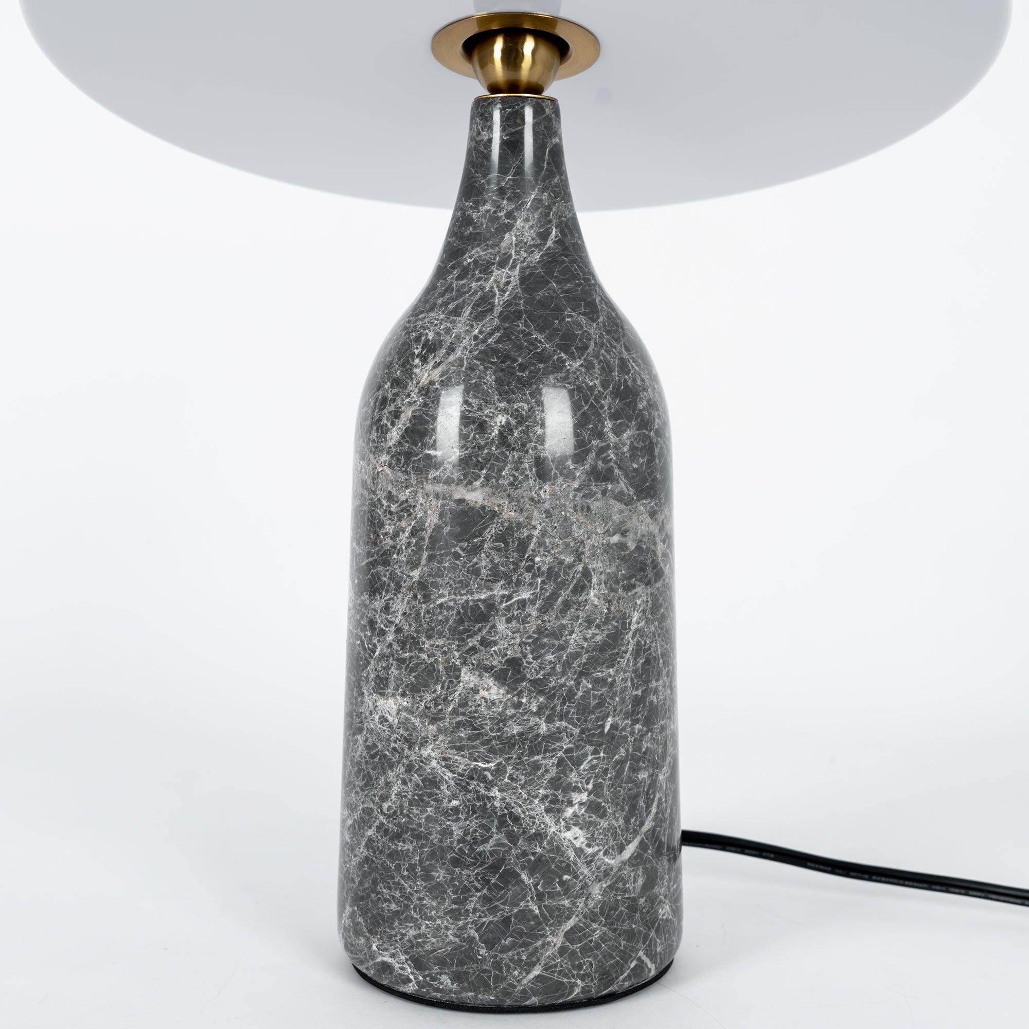Eddy Modern Marble Base Table Lamp with Adjustable Steel Shade and Integrated LED