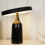 Eddy Modern Marble Base Table Lamp with Adjustable Steel Shade and Integrated LED