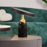 Eddy Modern Marble Base Table Lamp with Adjustable Steel Shade and Integrated LED