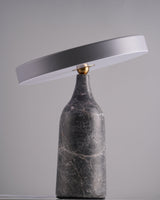 Eddy Modern Marble Base Table Lamp with Adjustable Steel Shade and Integrated LED