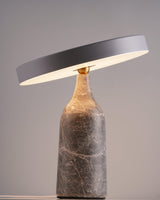 Eddy Modern Marble Base Table Lamp with Adjustable Steel Shade and Integrated LED