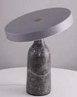 Eddy Modern Marble Base Table Lamp with Adjustable Steel Shade and Integrated LED