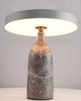 Eddy Modern Marble Base Table Lamp with Adjustable Steel Shade and Integrated LED