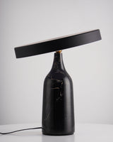 Eddy Modern Marble Base Table Lamp with Adjustable Steel Shade and Integrated LED