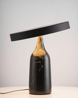 Eddy Modern Marble Base Table Lamp with Adjustable Steel Shade and Integrated LED