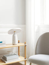 Eddy Modern Marble Base Table Lamp with Adjustable Steel Shade and Integrated LED
