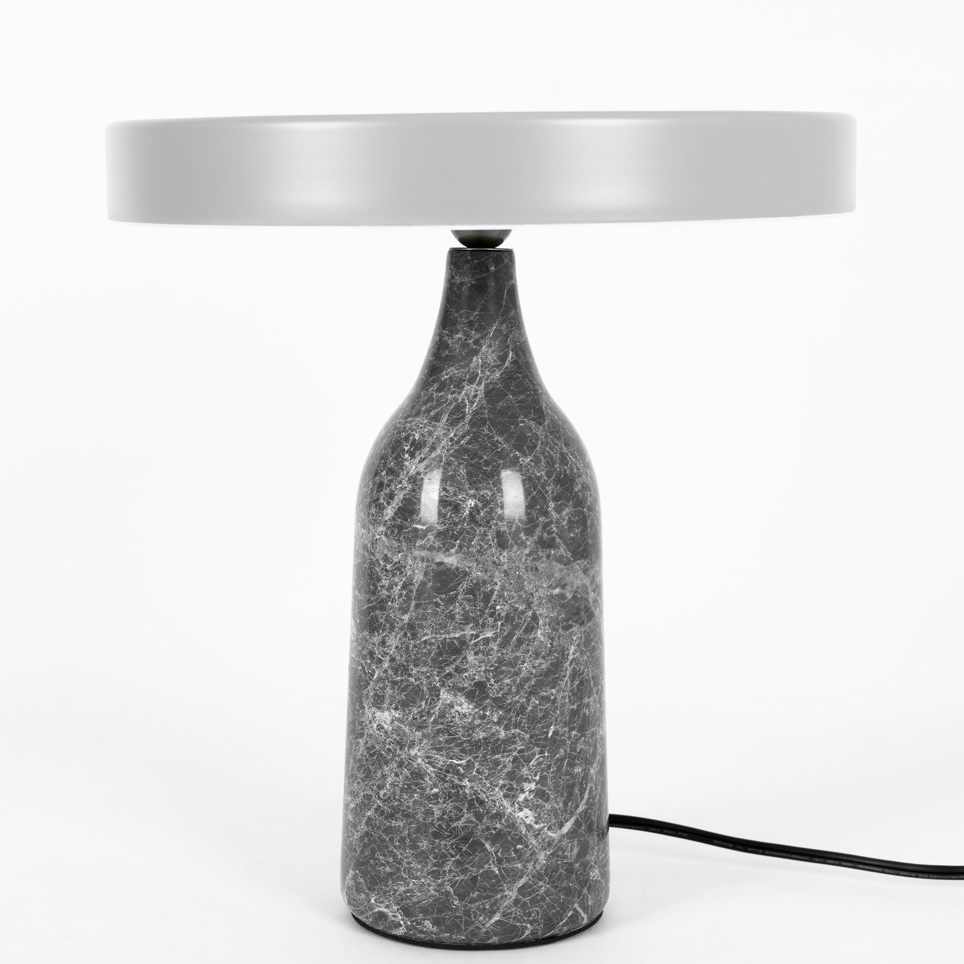 Eddy Modern Marble Base Table Lamp with Adjustable Steel Shade and Integrated LED