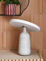 Eddy Modern Marble Base Table Lamp with Adjustable Steel Shade and Integrated LED