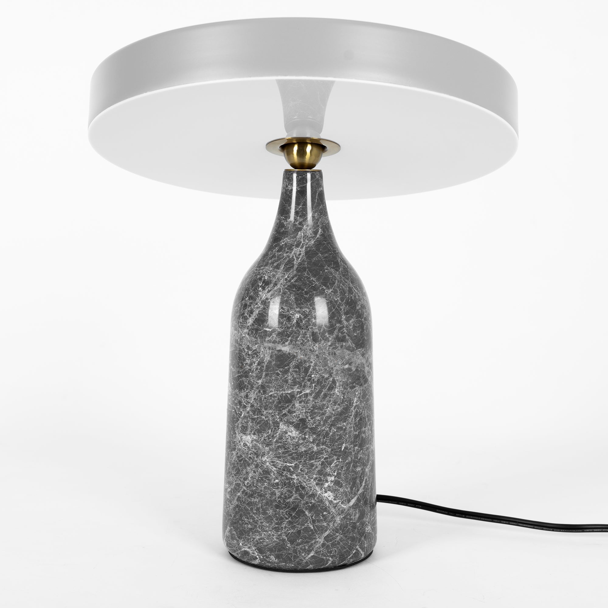 Eddy Modern Marble Base Table Lamp with Adjustable Steel Shade and Integrated LED
