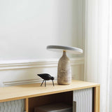 Eddy Modern Marble Base Table Lamp with Adjustable Steel Shade and Integrated LED