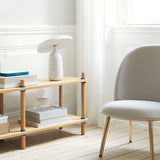 Eddy Modern Marble Base Table Lamp with Adjustable Steel Shade and Integrated LED